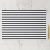 モダン、黒ミニマル色と白のストライプのランチョンマット ペーパーパッド (インサイチュ)