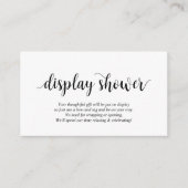 モダン、黒素朴のスクリプト、シャワーを表示 エンクロージャーカード (正面)
