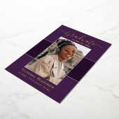 モダン | 1フォトフォイル卒業発表 箔招待状 (回転した状態)