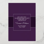 モダン | 1フォトフォイル卒業発表 箔招待状 (裏面)