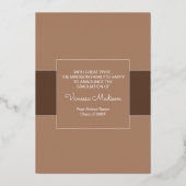 モダン | 1フォトフォイル卒業発表 箔招待状 (裏面)