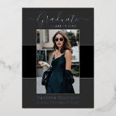 モダン | 1フォトフォイル卒業発表 箔招待状 (正面)