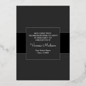 モダン | 1フォトフォイル卒業発表 箔招待状 (裏面)