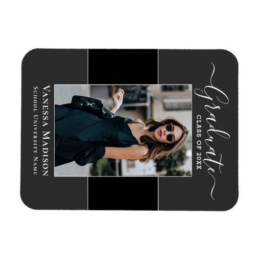 モダン | 1写真エレガントグラフ発表 マグネット (横)