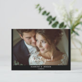 モダン, 1枚の写真,手書き結婚入力,'s "ありがとう" サンキューカード (スタンド正面)
