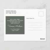 モダン | 2写真エレガントの卒業発表 ポストカード (裏面)