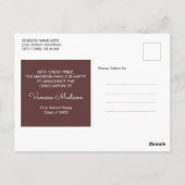 モダン | 2写真エレガントの卒業発表 ポストカード (裏面)