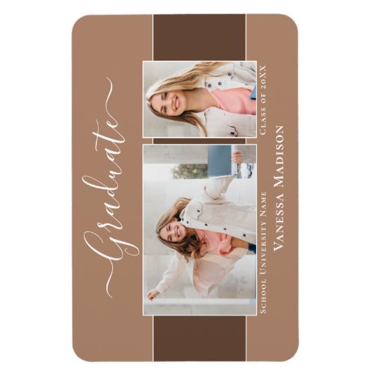 モダン | 2写真エレガントグラフ発表 マグネット (縦)