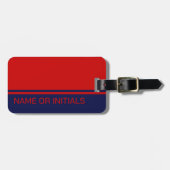 モダン, 2色のデザイン（名前が青い赤） ラゲッジタグ (正面横)