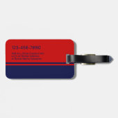 モダン, 2色のデザイン（名前が青い赤） ラゲッジタグ (裏面横)