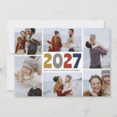 モダン 2021 |祝日 |新年 | 6枚の写真 シーズンカード (正面)
