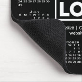 モダン 2026年 カレンダー 企業ロゴ 黒 マウスパッド (コーナー)
