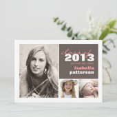 モダン & 3はっきりした写真卒業発表 招待状 (スタンド正面)