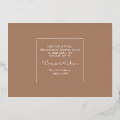 モダン | 3フォトフォイル卒業発表 箔招待状 (裏面)