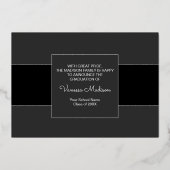 モダン | 3フォトフォイル卒業発表 箔招待状 (裏面)