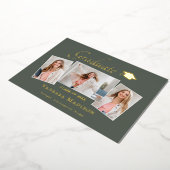 モダン | 3フォトフォイル卒業発表 箔招待状 (回転した状態)