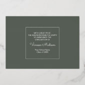 モダン | 3フォトフォイル卒業発表 箔招待状 (裏面)