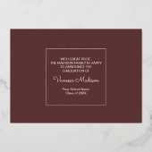 モダン | 3フォトフォイル卒業発表 箔招待状 (裏面)