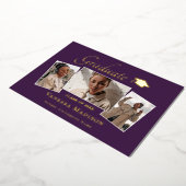 モダン | 3フォトフォイル卒業発表 箔招待状 (回転した状態)