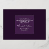 モダン | 3フォトフォイル卒業発表 箔招待状 (裏面)