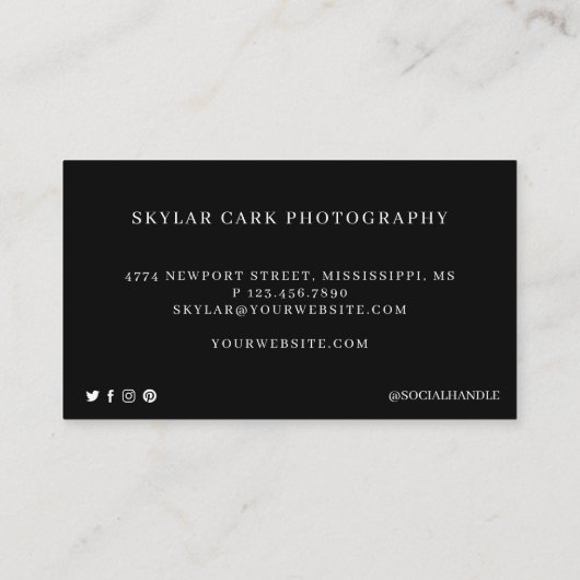 モダン & 3ミニマルフォトレイアウト写真 名刺 (裏面)