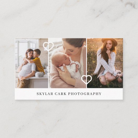 モダン & 3ミニマルフォトレイアウト写真 名刺 (正面)