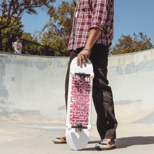 モダン 3D ピンク メイズ スケートボード デッキ (室外2)