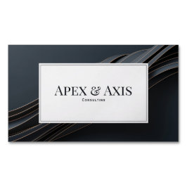 モダン 3D ブラック アンド ローズゴールド フルード ウェーブス マグネット名刺