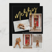 モダン 5枚の写真金ゴールドスメリークリプト写真 シーズンカード (正面/裏面)