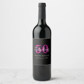モダン 50歳の誕生日 おめでとうパーティー ワインラベル (正面)