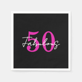モダン 50歳の誕生日 50才 お祝いパーティー スタンダードカクテルナプキン