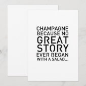 モダン 5x7 テーブルサイン Champagne Because 招待状 (正面/裏面)