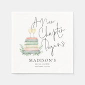 モダン A New Chapter 本 おしゃれな ブライダルシャワー スタンダードカクテルナプキン (正面)