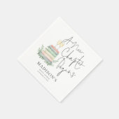 モダン A New Chapter 本 おしゃれな ブライダルシャワー スタンダードカクテルナプキン (角)