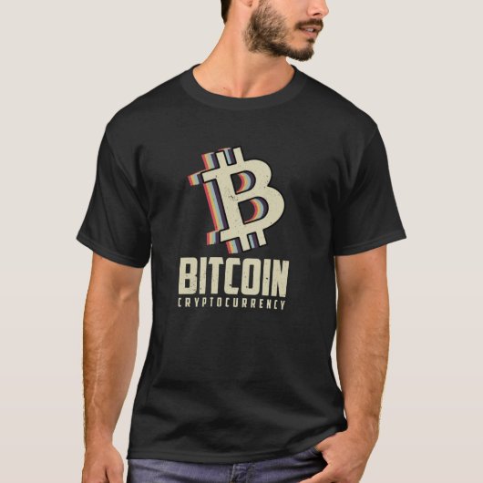 モダン bitcoin暗号通貨ロゴ tシャツ (正面)
