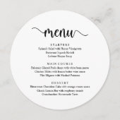 モダン Black 素朴 Script, 結婚's Dinner Menu メニュー (正面)