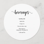 モダン Black 素朴 Script, 結婚's Dinner Menu メニュー (裏面)