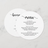 モダン Black 素朴 Script, 結婚's Dinner Menu メニュー (正面/裏面)