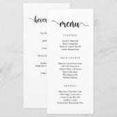 モダン Black 素朴 Script, 結婚's Dinner Menu メニュー (正面/裏面)