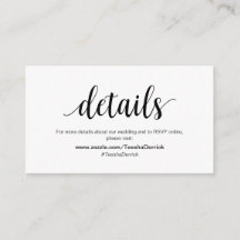 モダン, Black,結婚'sの詳細, RSVP