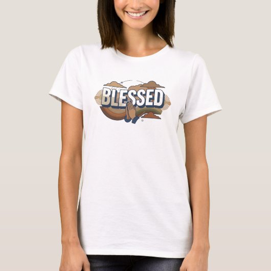 モダン BLESSED 2D オリジナル デザイン Tシャツ (正面)