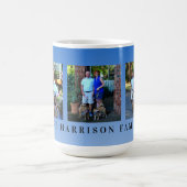 モダン Blue 3フォトファミリーコラージュ コーヒーマグカップ (中央)