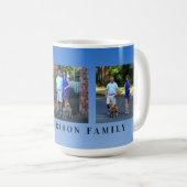 モダン Blue 3フォトファミリーコラージュ コーヒーマグカップ (正面右)