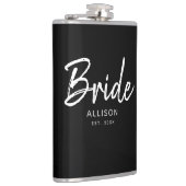 モダン Bride白黒スクリパーソナライズされたプト名 フラスク (右)