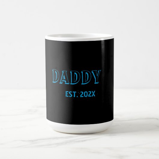 モダン Daddy Est 年 父の日 ボールドブルー モーフィングマグカップ (中央)