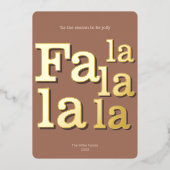 モダン Fa La モカ シンプル タイポグラフィ ゴールド 箔シーズンカード (正面)