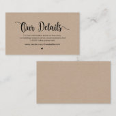 モダン Farm Kraft, 結婚's詳細 エンクロージャーカード (正面/裏面)