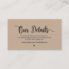 モダン Farm Kraft, 結婚's詳細 エンクロージャーカード