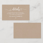 モダン Farm, White, Kraft, 結婚's詳細 エンクロージャーカード (正面/裏面)