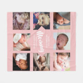 モダン | First Mothers Day |写真のコラージュ フリースブランケット (正面(横))